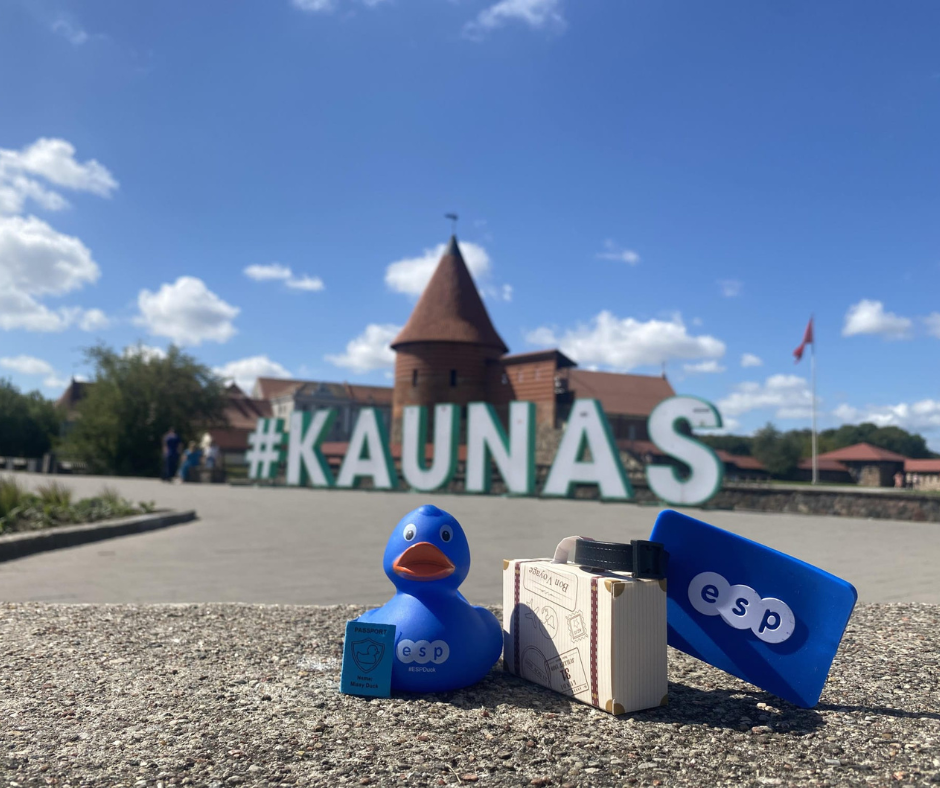 Missy Duck visiting Kaunas, Lithuania