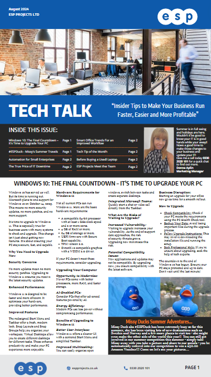 Tech Talk Newsletter August