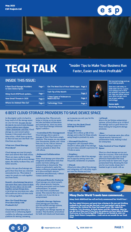 TechTalk Newsletter May Front 1